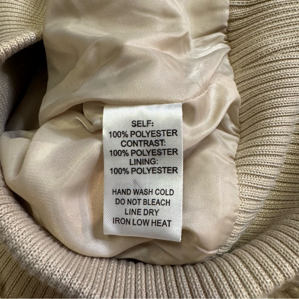 Fashion Nova Sherpa Teddy Jacket Coat Outerwear Size XS Beige Ribbed Cuffs Hem - Picture 7 of 16